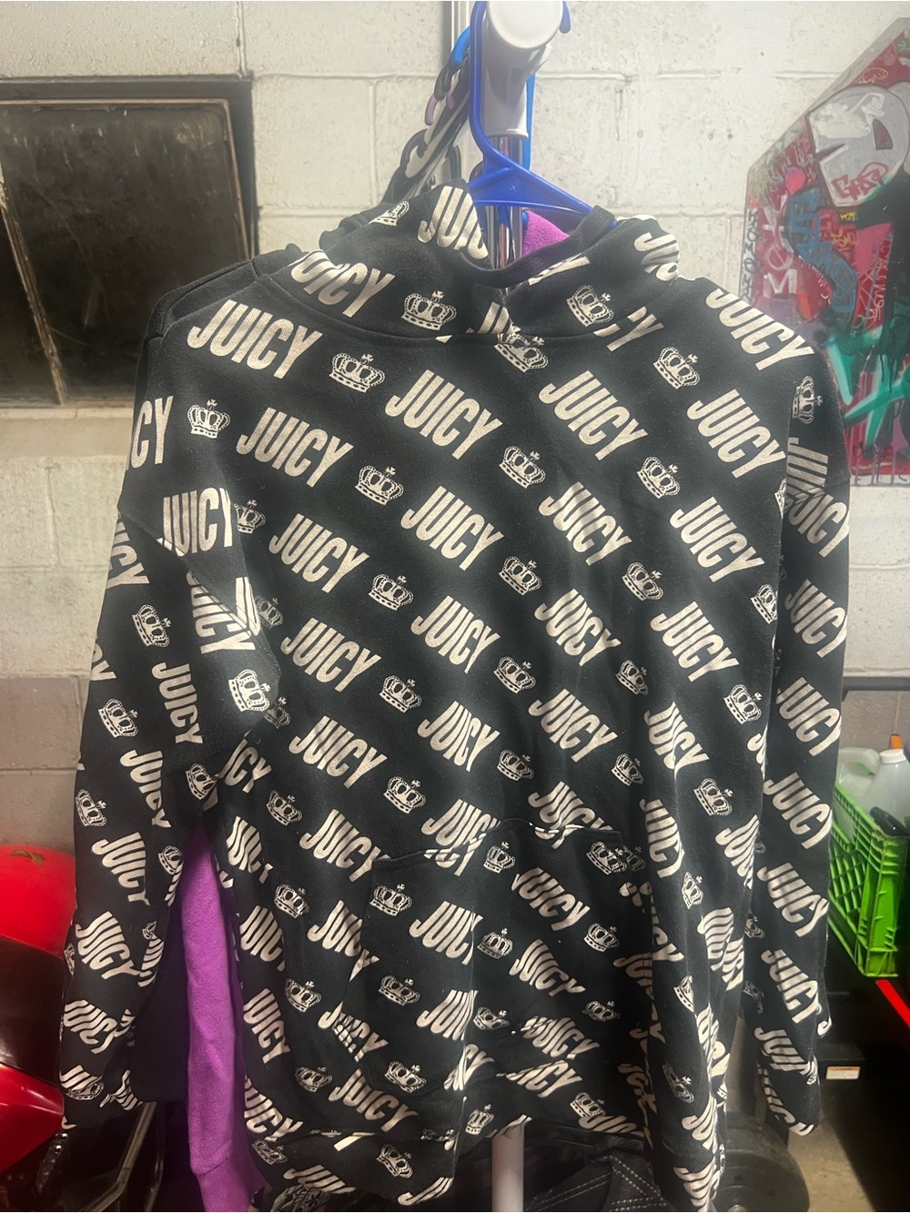 Juicy Couture Black and White Logo Hoodie for Kids